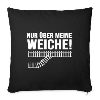 Eisenbahn Lokomotive Modeleisenbahn "meine Weiche" - Sofakissenbezug 45 x 45 cm - Schwarz - Vorne