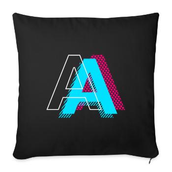 Pop Art Letter A Gift - Sofa pillowcase 17,3'' x 17,3'' (45 x 45 cm) - black - Front