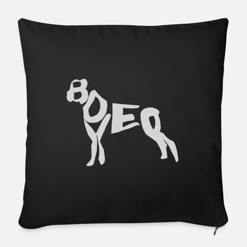 Chien boxer - Housse de coussin décorative 45 x 45 cm - noir