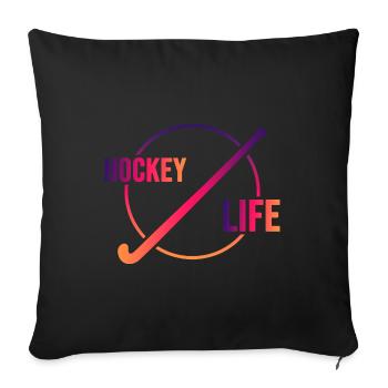 Field Hockey Hockey Team Hockey Stick - Sofa pillowcase 17,3'' x 17,3'' (45 x 45 cm) - black - Front