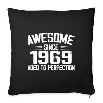 Vintage 1969 55th Anniversary Gift 1969 - Sofa pillowcase 17,3'' x 17,3'' (45 x 45 cm) - black - Front