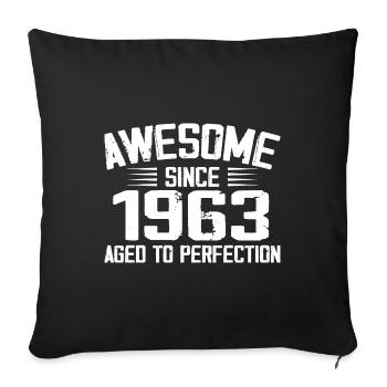 Vintage 1963 61st Birthday Gift 1963 - Sofa pillowcase 17,3'' x 17,3'' (45 x 45 cm) - black - Front