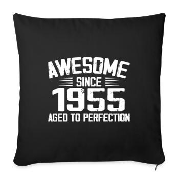 Vintage 1955 Cadeau 69e Anniversaire 1955 - Housse de coussin décorative 45 x 45 cm - noir - Devant