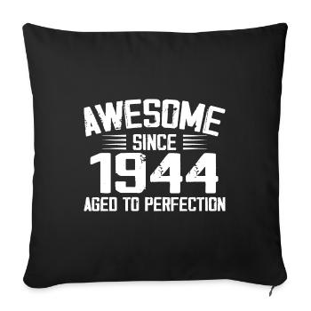 Jahrgang 1944 Geschenk zum 80. Geburtstag 1944 - Sofakissenbezug 45 x 45 cm - Schwarz - Vorne