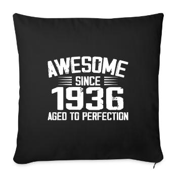 Vintage 1936 Cadeau 88e Anniversaire 1936 - Housse de coussin décorative 45 x 45 cm - noir - Devant