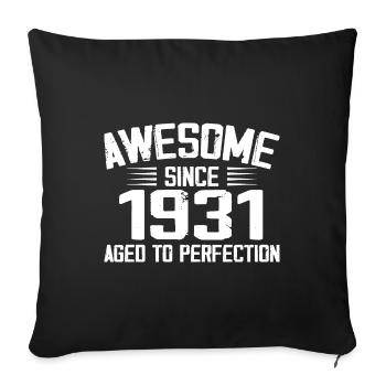Vintage 1931 93rd Birthday Gift 1931 - Sofa pillowcase 17,3'' x 17,3'' (45 x 45 cm) - black - Front