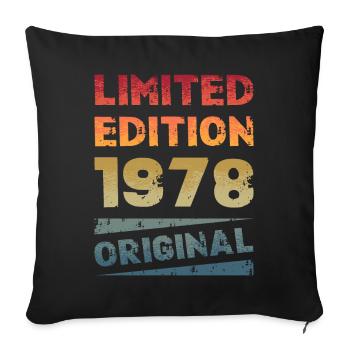 Limited Edition Birthday Party Vintage 1978 - Sofa pillowcase 17,3'' x 17,3'' (45 x 45 cm) - black - Front