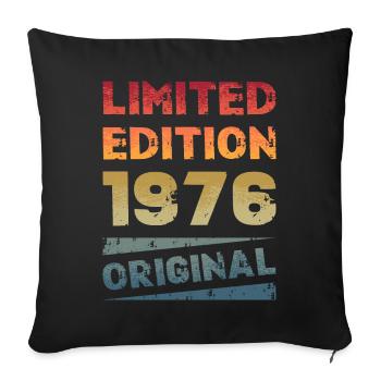 Limited Edition Birthday Party Vintage 1976 - Sofa pillowcase 17,3'' x 17,3'' (45 x 45 cm) - black - Front