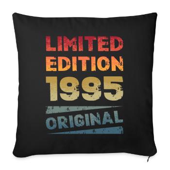 Limited Edition Birthday Party Vintage 1995 - Sofa pillowcase 17,3'' x 17,3'' (45 x 45 cm) - black - Front