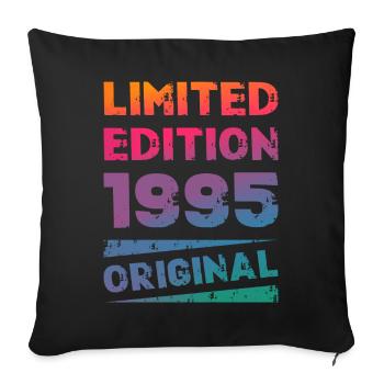 Limited Edition Birthday Party Vintage 1995 - Sofa pillowcase 17,3'' x 17,3'' (45 x 45 cm) - black - Front
