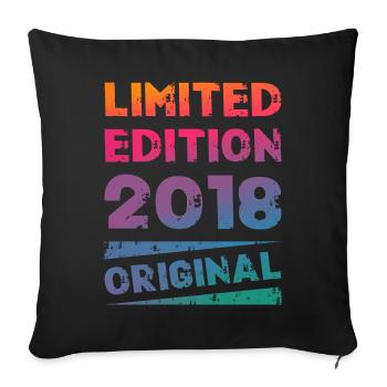 Limited Edition Birthday Party Vintage 2018 - Sofa pillowcase 17,3'' x 17,3'' (45 x 45 cm) - black - Front