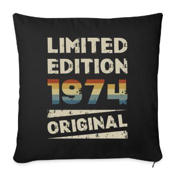 Limited Edition 50th Birthday Party Vintage 1974 - Sofa pillowcase 17,3'' x 17,3'' (45 x 45 cm) - black - Front