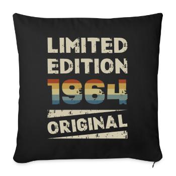 Limited Edition 60th Birthday Party Vintage 1964 - Sofa pillowcase 17,3'' x 17,3'' (45 x 45 cm) - black - Front