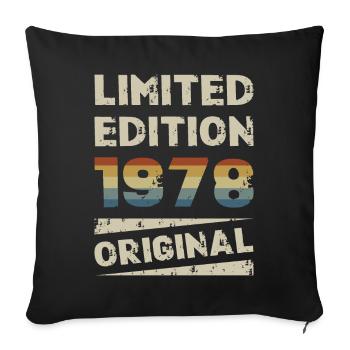 Limited Edition Birthday Party Vintage 1978 - Sofa pillowcase 17,3'' x 17,3'' (45 x 45 cm) - black - Front