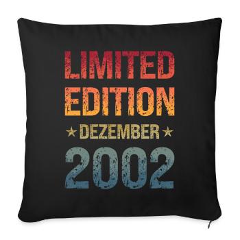 Fête d’anniversaire en édition limitée Vintage 2002 - Housse de coussin décorative 45 x 45 cm - noir - Devant