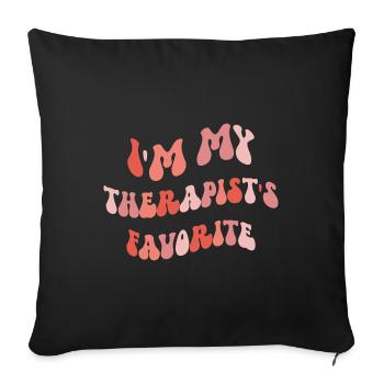 Sarcastic Therapy Saying Humor Therapist - Sofa pillowcase 17,3'' x 17,3'' (45 x 45 cm) - black - Front