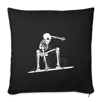 Snowboard snowboarder snowboard cadeau d'hiver - Housse de coussin décorative 45 x 45 cm - noir - Devant