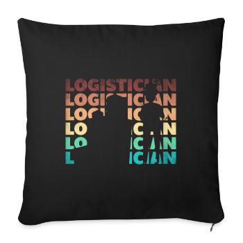 Logistics Logistician Silhouette - Sofa pillowcase 17,3'' x 17,3'' (45 x 45 cm) - black - Front