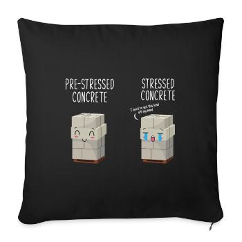 Concrete Finisher Concrete Mixer Prestressed - Sofa pillowcase 17,3'' x 17,3'' (45 x 45 cm) - black - Front