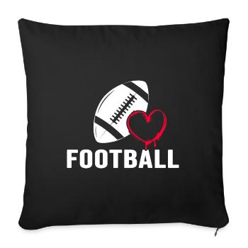 american football tackle quarterback football-love - Sofakissenbezug 45 x 45 cm - Schwarz - Vorne