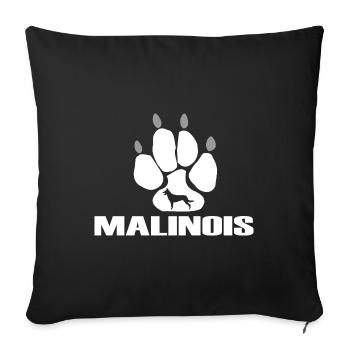 Malinois Belgischer Schäferhund Hunde Pfote - Sofakissenbezug 45 x 45 cm - Schwarz - Vorne