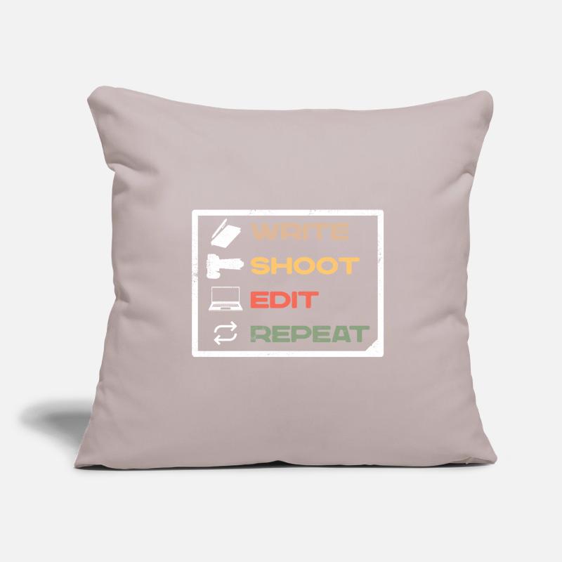 Journalist Journalism Write Edit Repeat Sofakissenbezug 45 x 45 cm