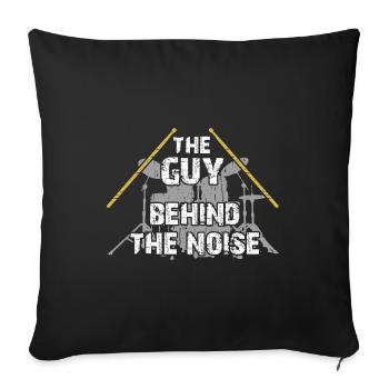 Boys love drums - the boy on the drum kit - Sofa pillowcase 17,3'' x 17,3'' (45 x 45 cm) - black - Front