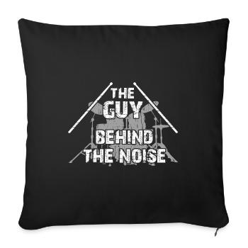 Boys love drums - the boy on the drum kit - Sofa pillowcase 17,3'' x 17,3'' (45 x 45 cm) - black - Front