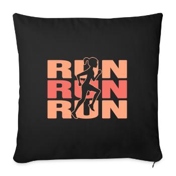 Running Runing-Girl Running Shoes Marathon - Sofa pillowcase 17,3'' x 17,3'' (45 x 45 cm) - black - Front