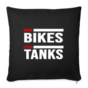 Bicycle "more bikes" Cyclists saddle tight - Sofa pillowcase 17,3'' x 17,3'' (45 x 45 cm) - black - Front