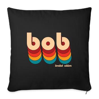 Retro Bob Name - Sofa pillowcase 17,3'' x 17,3'' (45 x 45 cm) - black - Front