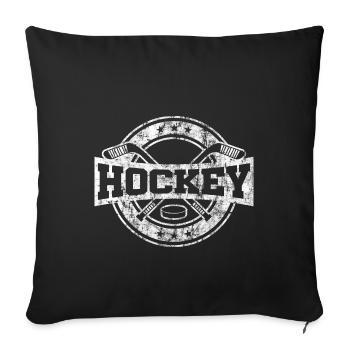 Hockey sur glace Hockey sur glace Sport d'hiver - Housse de coussin décorative 45 x 45 cm - noir - Devant