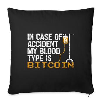 Bitcoin BTC Crypto Blockchain Coin Exchange Coin - Housse de coussin décorative 45 x 45 cm - noir - Devant