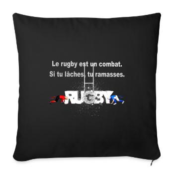 RUGBY COMBAT - Housse de coussin décorative 45 x 45 cm - noir - Devant