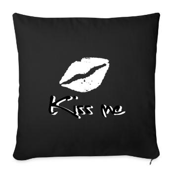 Kiss me - Kiss Mouth - Sofa pillowcase 17,3'' x 17,3'' (45 x 45 cm) - black - Front