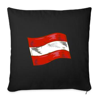 Drapeau de l’Autriche Drapeau autrichien AT - Housse de coussin décorative 45 x 45 cm - noir - Devant