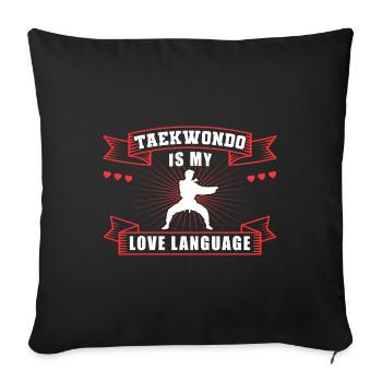 TKD Korean Martial Arts Tae Kwon - Sofakissenbezug 45 x 45 cm - Schwarz - Vorne