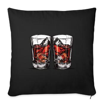 Verre à tequila - Housse de coussin décorative 45 x 45 cm - noir - Devant