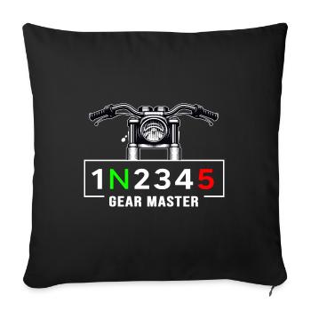 Moto motard Motard Motard Motard Moto Tour - Housse de coussin décorative 45 x 45 cm - noir - Devant