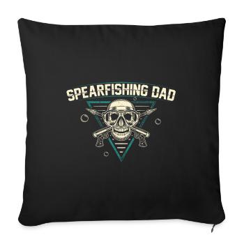 Pêche à la lance Père | Idée cadeau pour les pêcheurs de lance - Housse de coussin décorative 45 x 45 cm - noir - Devant