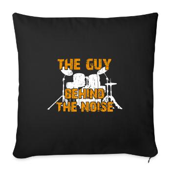 Boys love drums - the boy on the drum kit - Sofa pillowcase 17,3'' x 17,3'' (45 x 45 cm) - black - Front