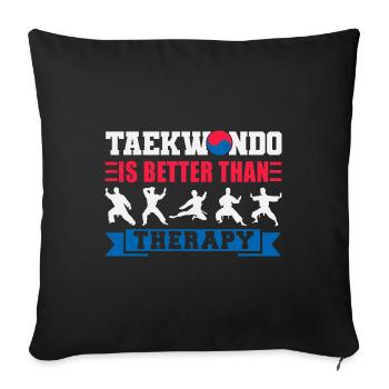 TKD Korean Martial Arts Tae Kwon - Sofakissenbezug 45 x 45 cm - Schwarz - Vorne