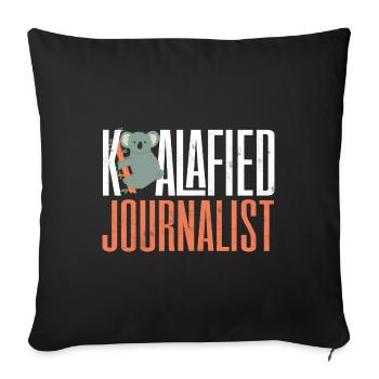 Journalist Journalism Koalafied Journalist - Sofa pillowcase 17,3'' x 17,3'' (45 x 45 cm) - black - Front