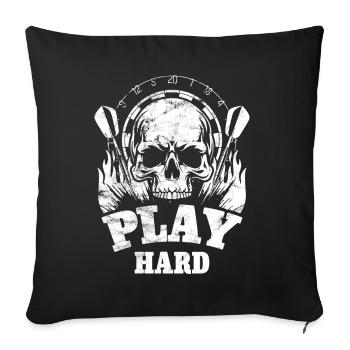 Dart Skull - Play Hard - Sofa pillowcase 17,3'' x 17,3'' (45 x 45 cm) - black - Front