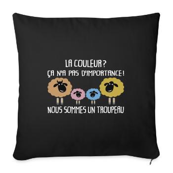 Peu importe la couleur, nous sommes un troupeau - Housse de coussin décorative 45 x 45 cm - noir - Devant