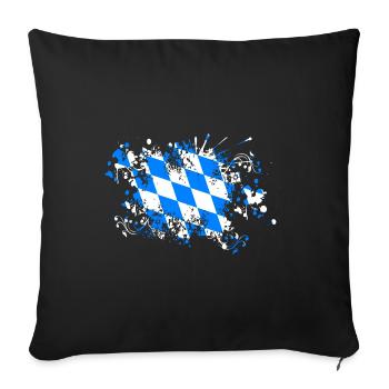Bavière drapeau splash de peinture bavaroise bavaroise - Housse de coussin décorative 45 x 45 cm - noir - Devant