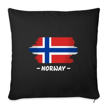 Norway Flag Scandinavia Norwegian Flag - Sofa pillowcase 17,3'' x 17,3'' (45 x 45 cm) - black - Front