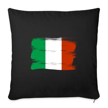 Drapeau de l’Italie Drapeau italien Vintage Look vieilli - Housse de coussin décorative 45 x 45 cm - noir - Devant