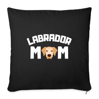 Labrador Maman Chiens Cadeau de fête des mères Labrador - Housse de coussin décorative 45 x 45 cm - noir - Devant
