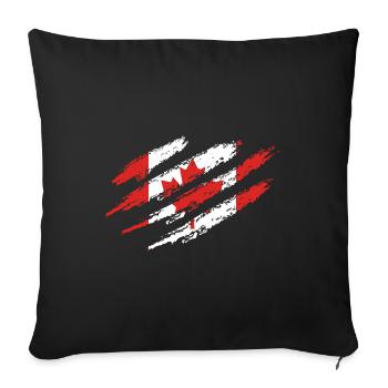 Canada drapeau à gratter feuille d'érable feuille d'érable - Housse de coussin décorative 45 x 45 cm - noir - Devant